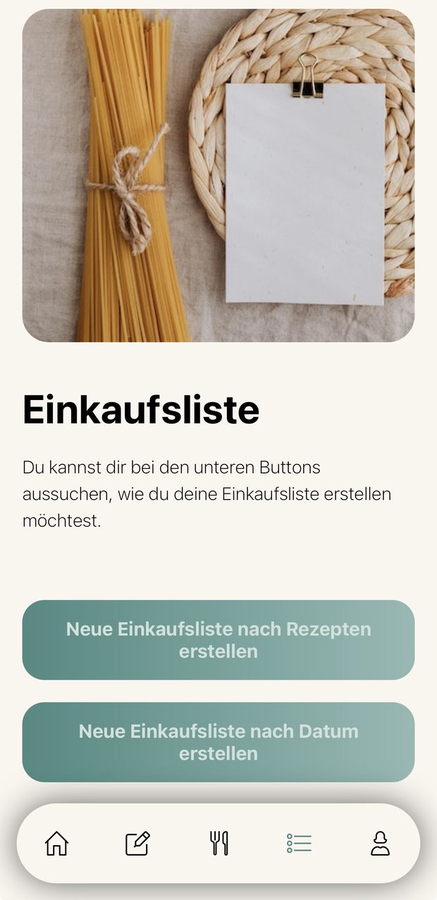 Einkaufsliste aus deinen Rezepten